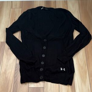 Under Armour Black Button-Up Golf Cardigan